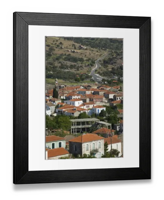 Framed Print : GREECE, Northeastern Aegean Islands, LESVOS (Mytilini), Mandamados: Hilltown View Framed Print : GREECE, Northeastern Aegean Islands, LESVOS (Mytilini), Mandamados: Hilltown View