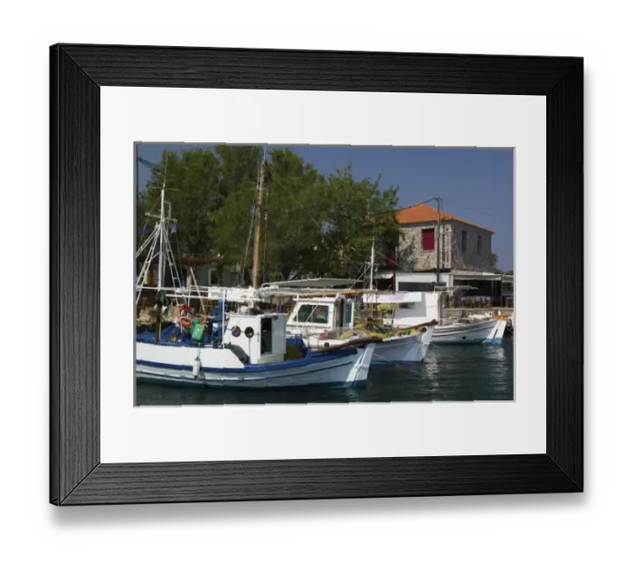 Framed Print : GREECE, Northeastern Aegean Islands, LESVOS (Mytilini), Skala Sykaminia: Waterfront View Framed Print : GREECE, Northeastern Aegean Islands, LESVOS (Mytilini), Skala Sykaminia: Waterfront View
