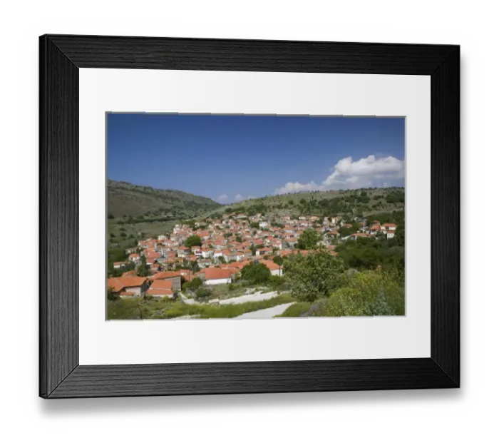 Framed Print : GREECE, Northeastern Aegean Islands, LESVOS (Mytilini), Skalachori: Town View Framed Print : GREECE, Northeastern Aegean Islands, LESVOS (Mytilini), Skalachori: Town View