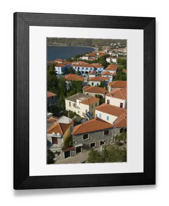 Framed Print : GREECE, Northeastern Aegean Islands, LESVOS (Mytilini), Petra: Town View from Panagia Glykofilousa Framed Print : GREECE, Northeastern Aegean Islands, LESVOS (Mytilini), Petra: Town View from Panagia Glykofilousa