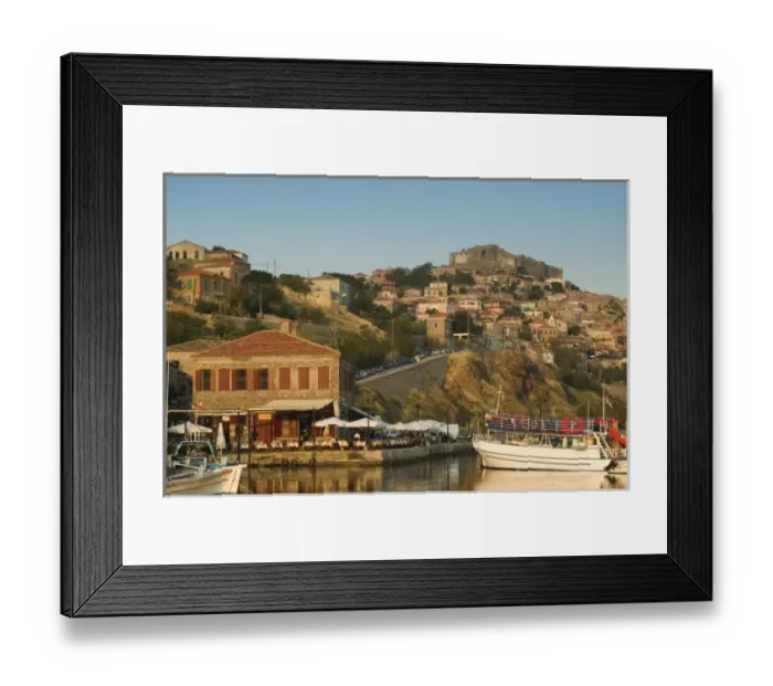Framed Print : GREECE, Northeastern Aegean Islands, LESVOS (Mytilini), Mithymna (Molyvos): Fishing Port