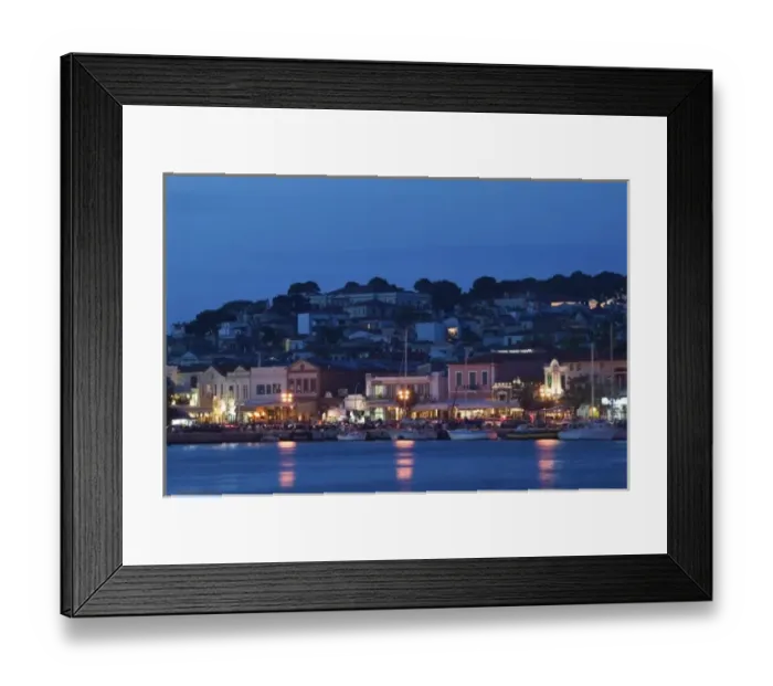 Framed Print : GREECE, Northeastern Aegean Islands, LESVOS (Mytilini), Mytilini Town: Waterfront