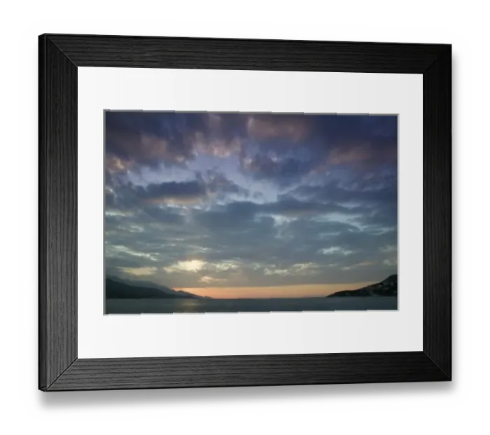 Framed Print : GREECE, Northeastern Aegean Islands, SAMOS, Vathy (Samos Town): Sunset over Vathy Bay Framed Print : GREECE, Northeastern Aegean Islands, SAMOS, Vathy (Samos Town): Sunset over Vathy Bay