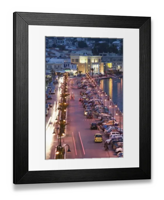 Framed Print : GREECE, Northeastern Aegean Islands, SAMOS, Vathy (Samos Town): View along Themistokleous Framed Print : GREECE, Northeastern Aegean Islands, SAMOS, Vathy (Samos Town): View along Themistokleous