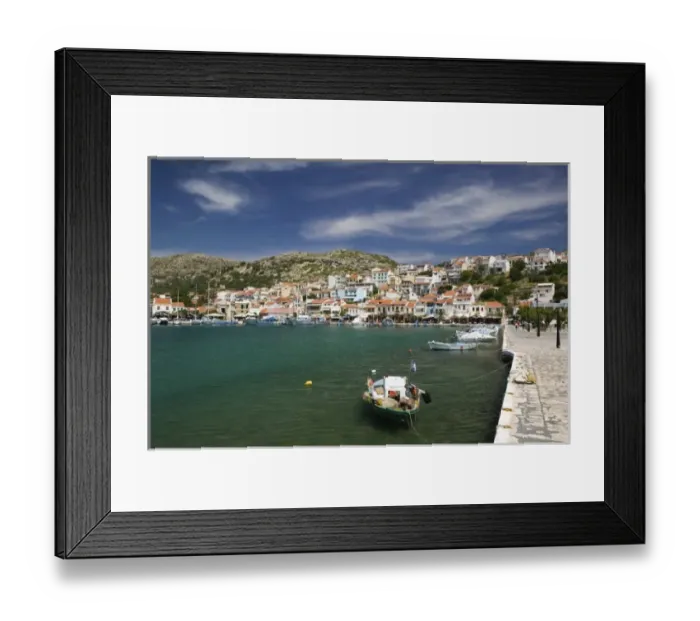 Framed Print : GREECE, Northeastern Aegean Islands, SAMOS, Pythagorio: Harbor View  /  Daytime