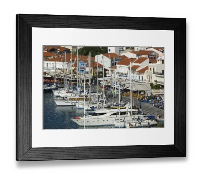 Framed Print : GREECE, Northeastern Aegean Islands, SAMOS, Pythagorio: Harbor View  /  Morning