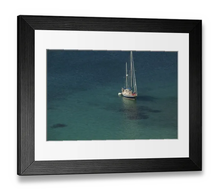 Framed Print : GREECE, Northeastern Aegean Islands, SAMOS, Pythagorio: Harbor View with Yacht