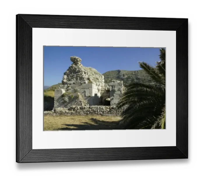 Framed Print : GREECE, Northeastern Aegean Islands, SAMOS, Pythagorio: Ruins of Ancient Thermes (Baths)