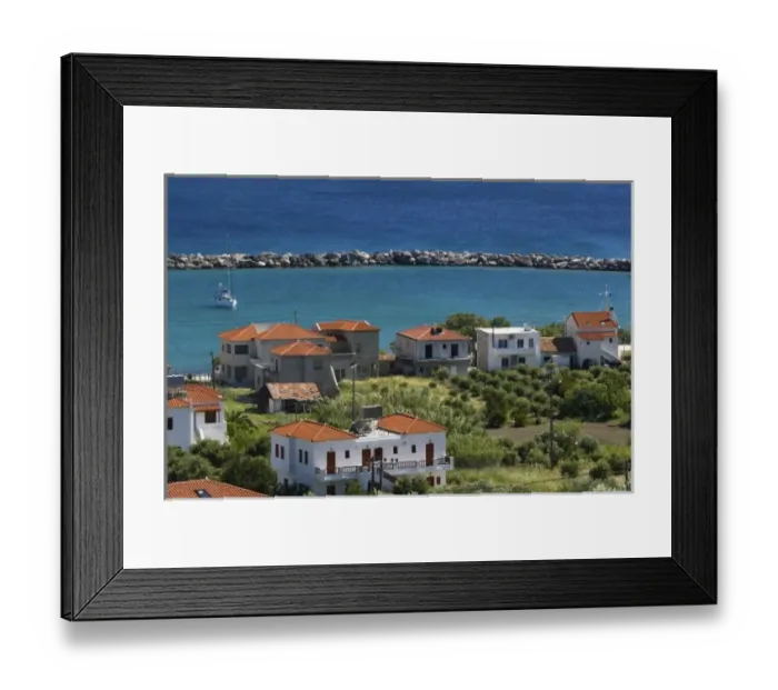 Framed Print : GREECE, Northeastern Aegean Islands, SAMOS, Ormos Marathokambou: Seaside Town View Framed Print : GREECE, Northeastern Aegean Islands, SAMOS, Ormos Marathokambou: Seaside Town View