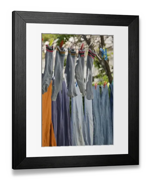 Framed Print : GREECE, Northeastern Aegean Islands, SAMOS, Vourliotes: Drying Laundry Framed Print : GREECE, Northeastern Aegean Islands, SAMOS, Vourliotes: Drying Laundry