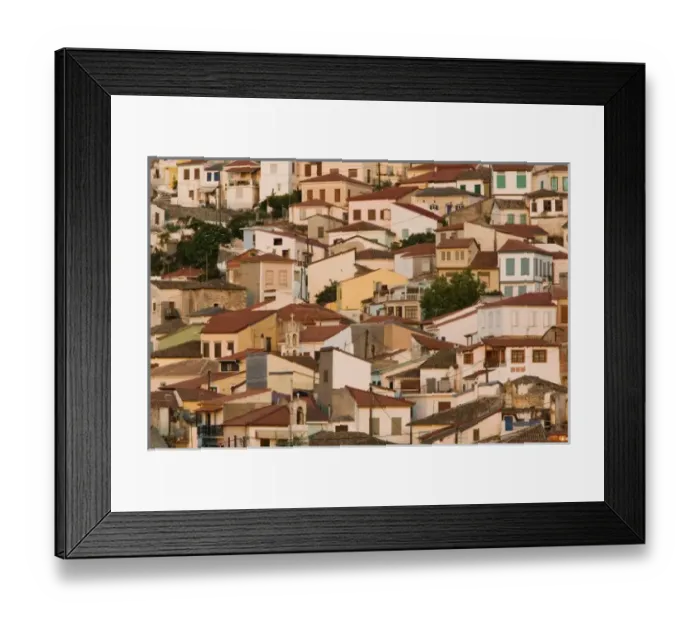 Framed Print : GREECE, Northeastern Aegean Islands, SAMOS, Vathy (Samos Town): Buildings of Ano