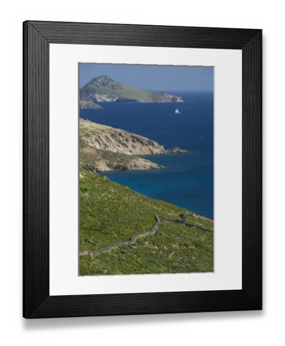 Framed Print : GREECE, Dodecanese Islands, PATMOS, Kampos: Hillside Houses by Kampos Bay Framed Print : GREECE, Dodecanese Islands, PATMOS, Kampos: Hillside Houses by Kampos Bay