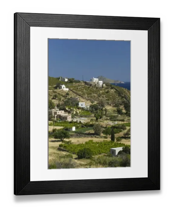 Framed Print : GREECE, Dodecanese Islands, PATMOS, Kampos: Hillside Houses by Kampos Bay Framed Print : GREECE, Dodecanese Islands, PATMOS, Kampos: Hillside Houses by Kampos Bay