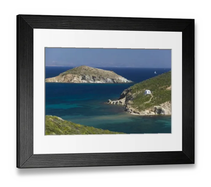 Framed Print : GREECE, Dodecanese Islands, PATMOS, Kampos: View of Kampos Bay