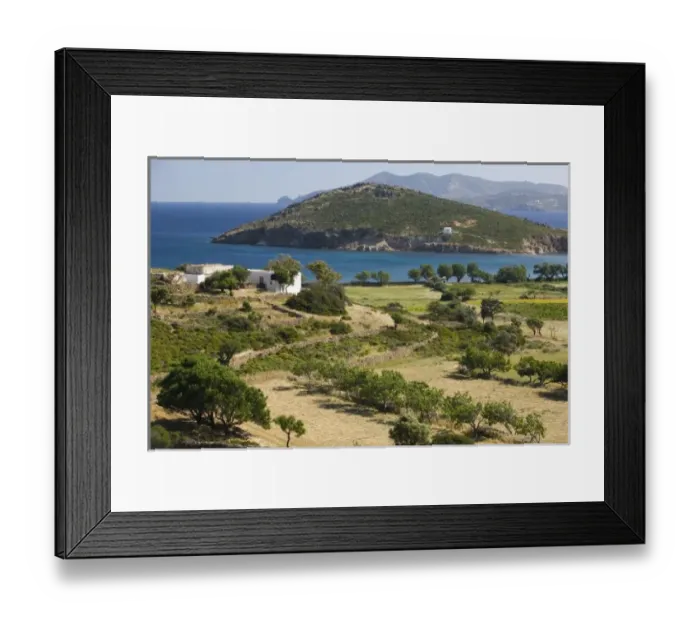 Framed Print : GREECE, Dodecanese Islands, PATMOS, Kampos: Hillside House by Kampos Bay