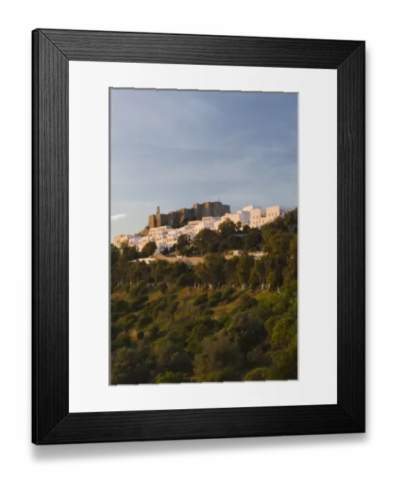 Framed Print : GREECE, Dodecanese Islands, PATMOS, Hora: Monastery of St. John the Theologian (12th