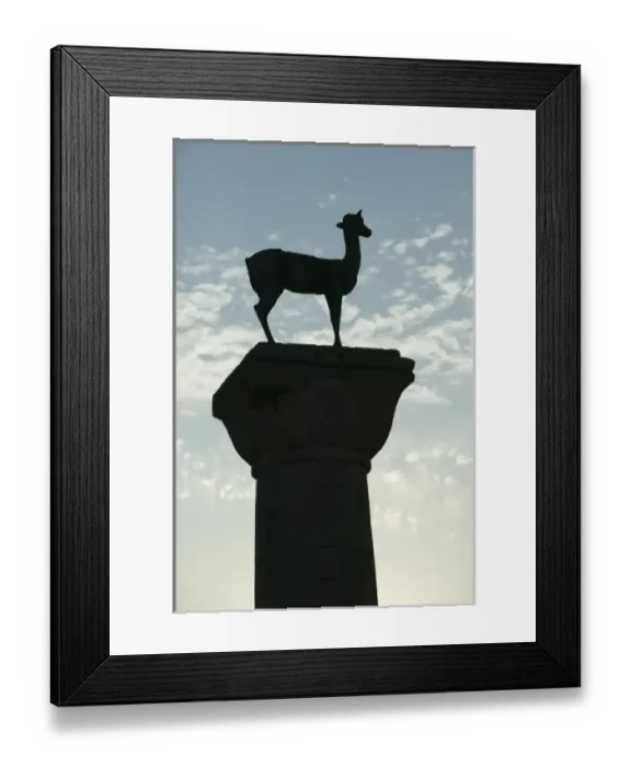 Framed Print : GREECE, Dodecanese Islands, RHODES, Rhodes Town: Mandraki Harbor, Pedestal with Deer Framed Print : GREECE, Dodecanese Islands, RHODES, Rhodes Town: Mandraki Harbor, Pedestal with Deer