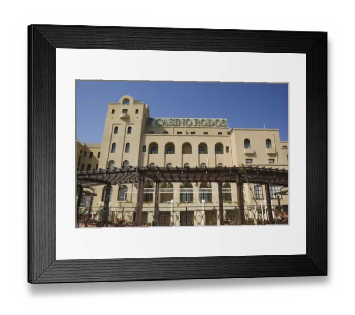 Framed Print : GREECE, Dodecanese Islands, RHODES, Rhodes Town: Rhodes Casino  /  Exterior