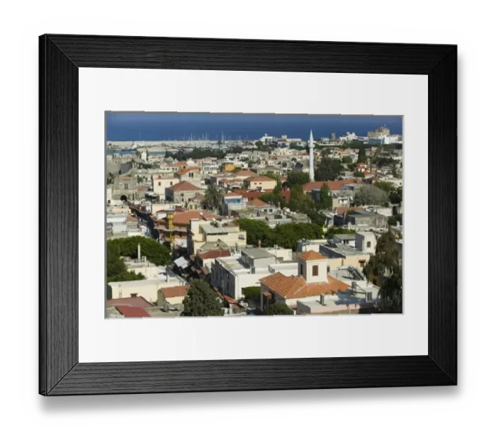 Framed Print : GREECE, Dodecanese Islands, RHODES, Rhodes Town: Rhodes Old Town, Old Town Overview Framed Print : GREECE, Dodecanese Islands, RHODES, Rhodes Town: Rhodes Old Town, Old Town Overview