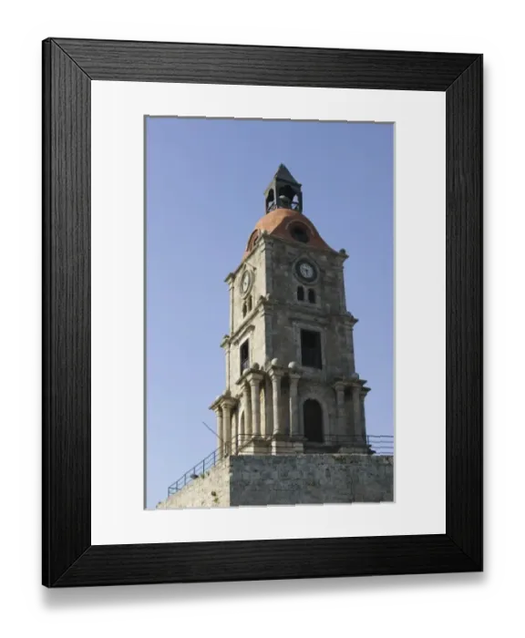 Framed Print : GREECE, Dodecanese Islands, RHODES, Rhodes Town: Rhodes Old Town, Old Town Clock Framed Print : GREECE, Dodecanese Islands, RHODES, Rhodes Town: Rhodes Old Town, Old Town Clock