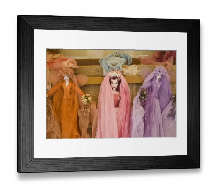 Framed Print : GREECE, Dodecanese Islands, RHODES, Lindos: Greek Goddess dolls Framed Print : GREECE, Dodecanese Islands, RHODES, Lindos: Greek Goddess dolls