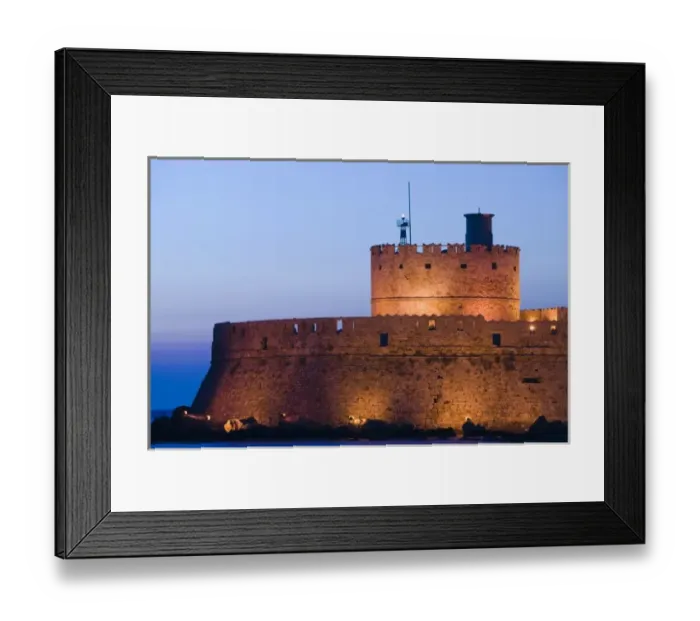 Framed Print : GREECE, Dodecanese Islands, RHODES, Rhodes Town: Lighthouse of Agios Nikolaos / Mandraki Framed Print : GREECE, Dodecanese Islands, RHODES, Rhodes Town: Lighthouse of Agios Nikolaos / Mandraki