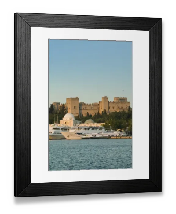 Framed Print : GREECE, Dodecanese Islands, RHODES, Rhodes Town: Palace of the Grand Masters  /  Mandraki