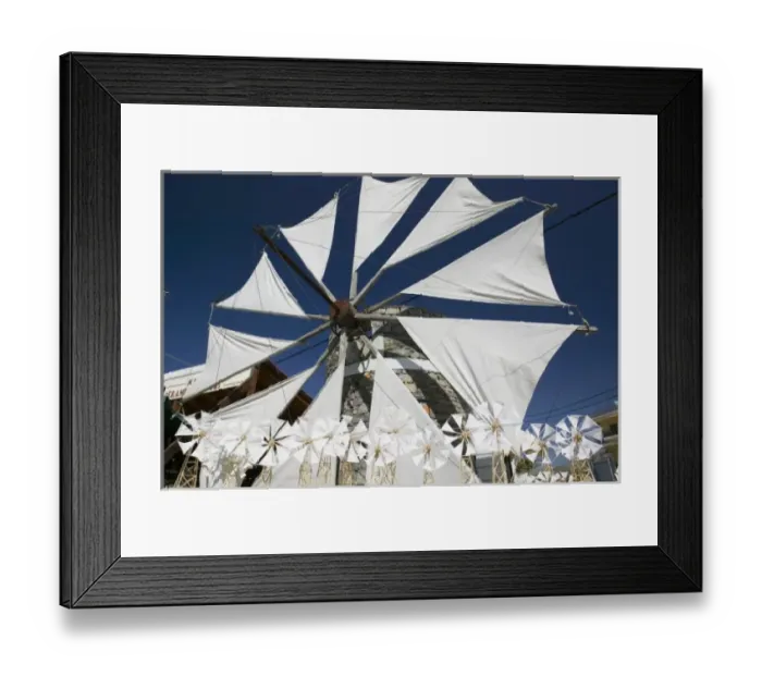 Framed Print : GREECE, CRETE, Lasithi Province, Psichro: Cretan Souvenir Shop & Windmill Toys