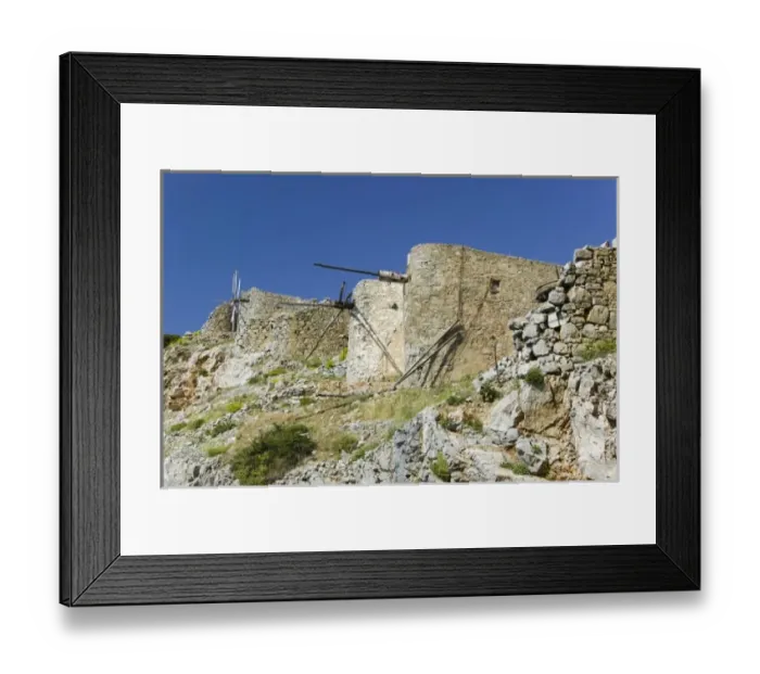 Framed Print : GREECE, CRETE, Iraklio Province, Ano Kera: Windmill Ruins above Lasithi Plateau Framed Print : GREECE, CRETE, Iraklio Province, Ano Kera: Windmill Ruins above Lasithi Plateau