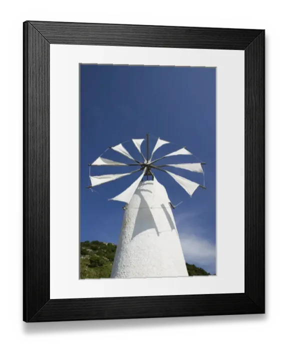 Framed Print : GREECE, CRETE, Iraklio Province, Ano Kera: Traditional Cretan Windmill