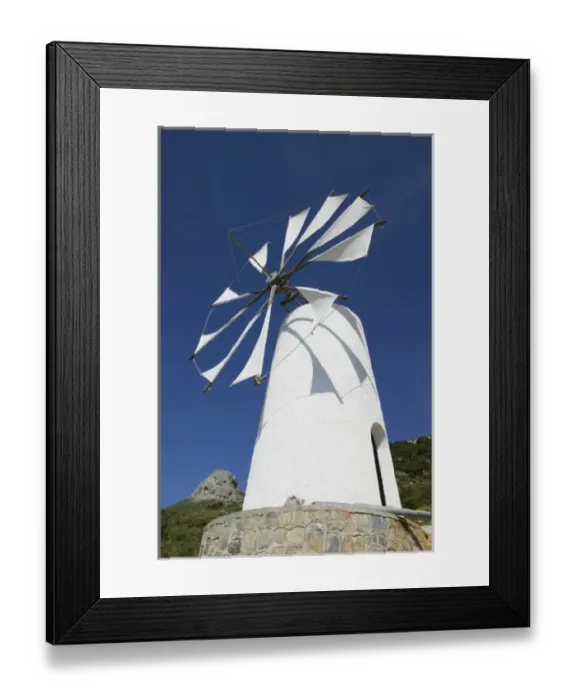 Framed Print : GREECE-CRETE-Iraklio Province-Ano Kera: Traditional Cretan Windmill