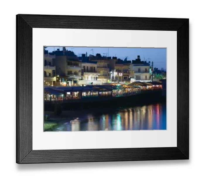 Framed Print : GREECE, CRETE, Iraklio Province, Hersonisos: Resort Town View / Dusk Framed Print : GREECE, CRETE, Iraklio Province, Hersonisos: Resort Town View / Dusk