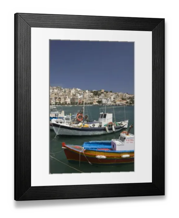 Framed Print : GREECE, CRETE, Lasithi Province, Sitia: Town View from Harbor Framed Print : GREECE, CRETE, Lasithi Province, Sitia: Town View from Harbor