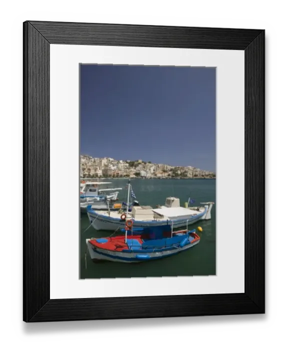Framed Print : GREECE, CRETE, Lasithi Province, Sitia: Town View from Harbor Framed Print : GREECE, CRETE, Lasithi Province, Sitia: Town View from Harbor