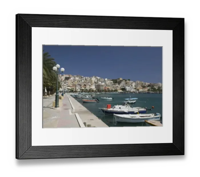 Framed Print : GREECE, CRETE, Lasithi Province, Sitia: Town View from Harbor Framed Print : GREECE, CRETE, Lasithi Province, Sitia: Town View from Harbor