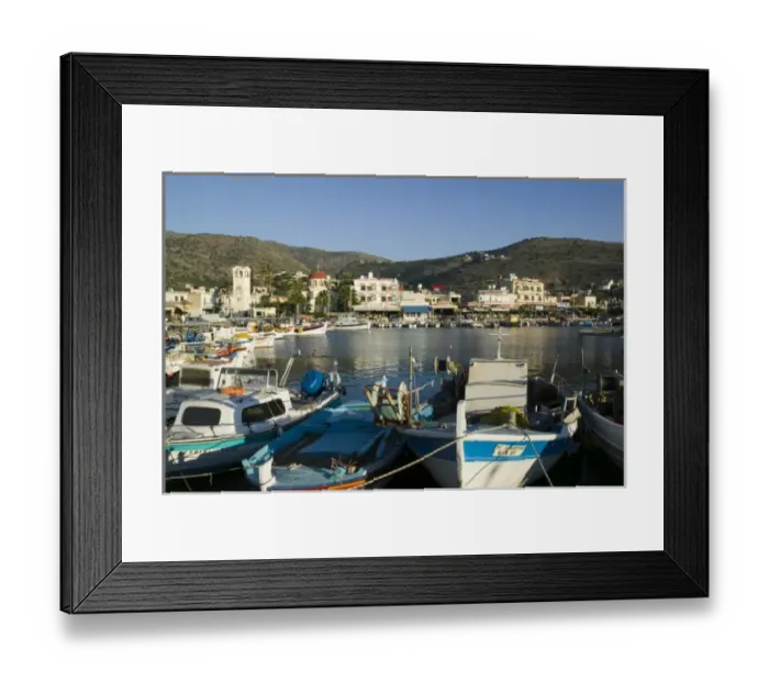 Framed Print : GREECE, CRETE, Lasithi Province, Elounda: Port View Morning Framed Print : GREECE, CRETE, Lasithi Province, Elounda: Port View Morning