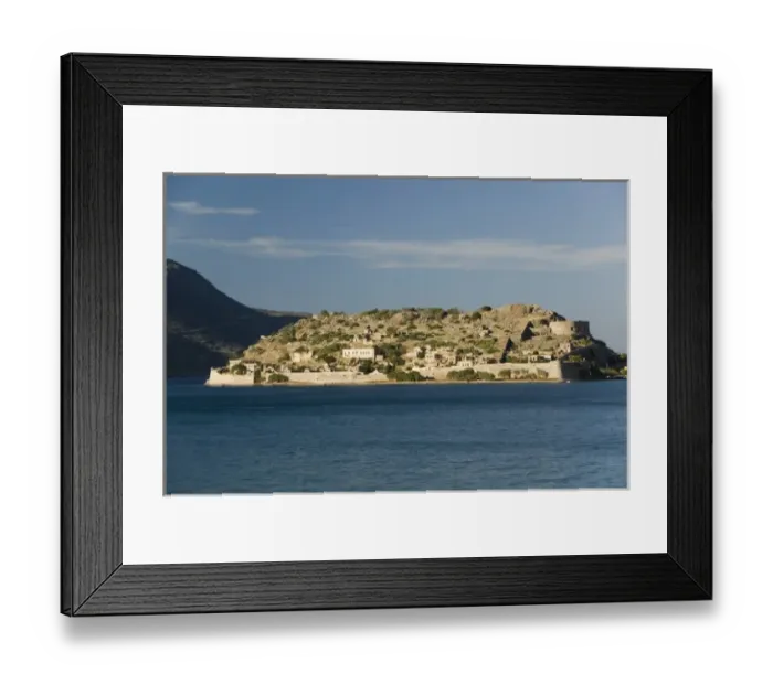 Framed Print : GREECE, CRETE, Lasithi Province, Plaka: Spinalonga Island  /  Late Afternoon