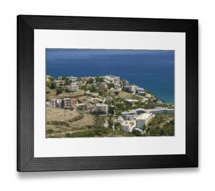 Framed Print : GREECE, CRETE, Rethymno Province, Bali: Resort Town of Bali, Town View from Coast Road