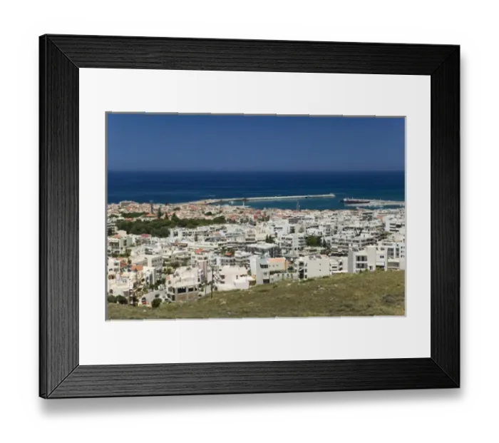 Framed Print : GREECE, CRETE, Rethymno Province, Rethymno: City View of modern apartments