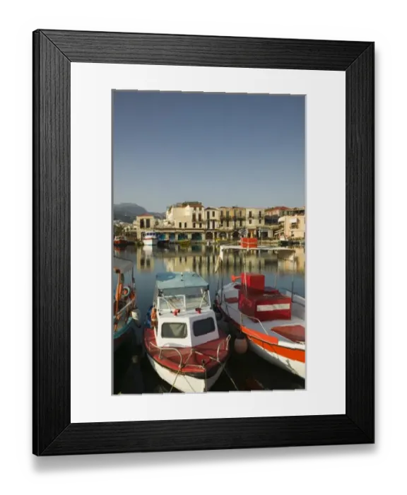 Framed Print : GREECE, CRETE, Rethymno Province, Rethymno: Venetian Harbor  /  Dawn