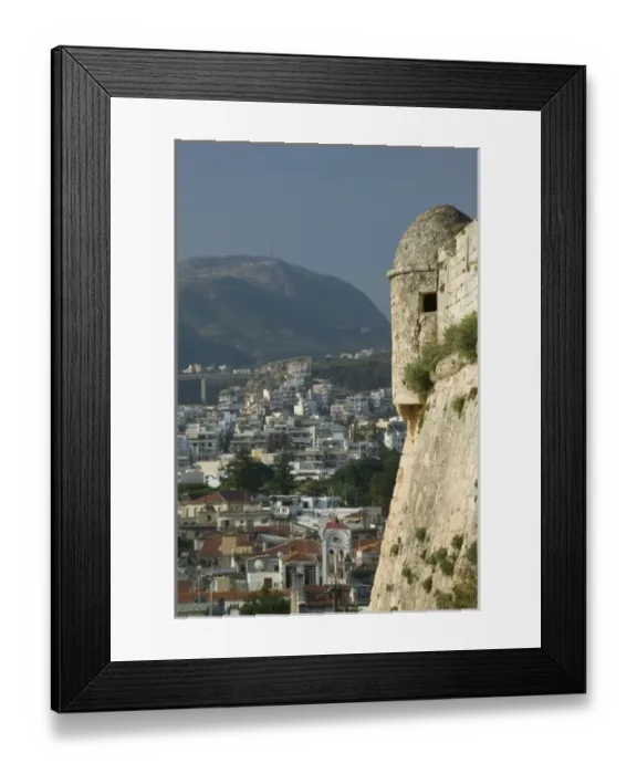 Framed Print : GREECE, CRETE, Rethymno Province, Rethymno: 16th century Fortress & Town View