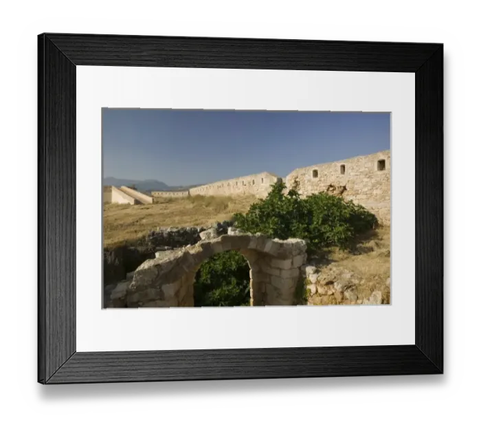 Framed Print : GREECE, CRETE, Rethymno Province, Rethymno: 16th century Fortress Details  /  Morning