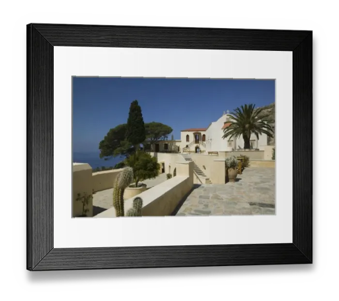 Framed Print : GREECE, CRETE, Rethymno Province, Kurtalioti Canyon: Canyon View  /  Southern Rethymno
