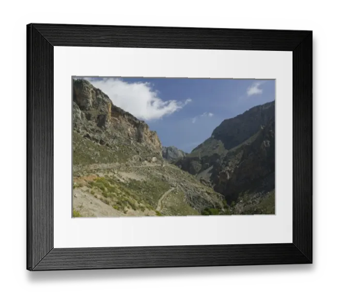 Framed Print : GREECE, CRETE, Rethymno Province, Kurtalioti Canyon: Canyon View  /  Southern Rethymno