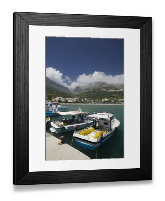 Framed Print : GREECE, CRETE, Rethymno Province, Plakias: Town and Harbor Framed Print : GREECE, CRETE, Rethymno Province, Plakias: Town and Harbor