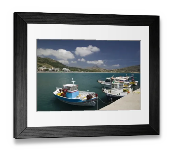 Framed Print : GREECE, CRETE, Rethymno Province, Plakias: Town and Harbor Framed Print : GREECE, CRETE, Rethymno Province, Plakias: Town and Harbor