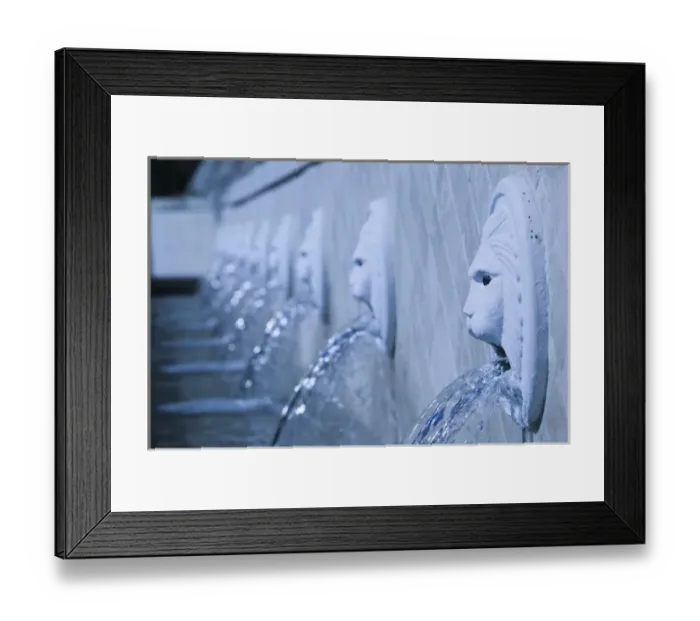 Framed Print : GREECE, CRETE, Rethymno Province, Spili: Venetian Fountain and its 19 lion heads