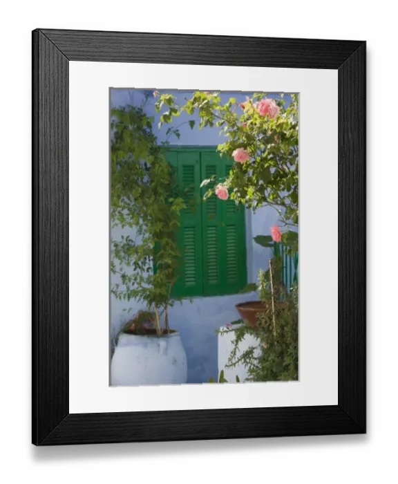 Framed Print : GREECE, CRETE, Rethymno Province, Margarites: Pottery Town, House Detail