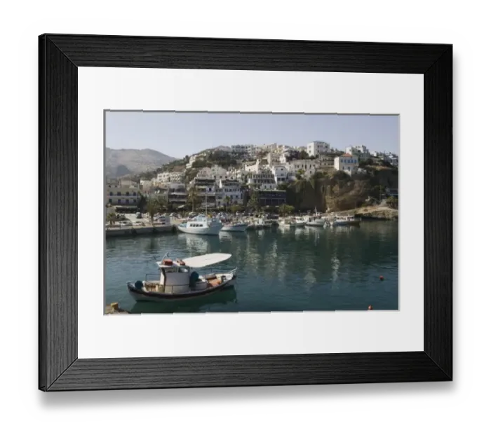 Framed Print : GREECE, CRETE, Rethymno Province, Agia Galini: Beach Resort on Mesara Bay, Harbor View Framed Print : GREECE, CRETE, Rethymno Province, Agia Galini: Beach Resort on Mesara Bay, Harbor View