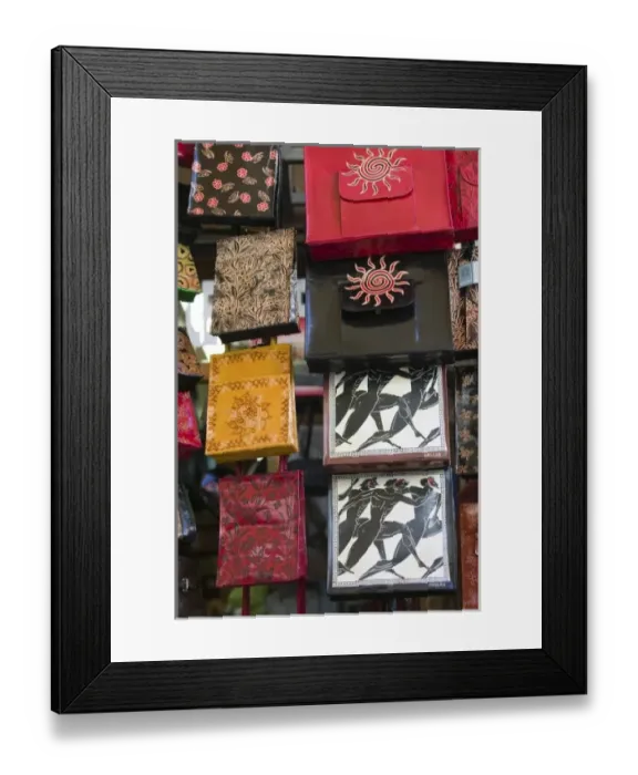 Framed Print : GREECE, CRETE, Hania Province, Hania: Leather Bags